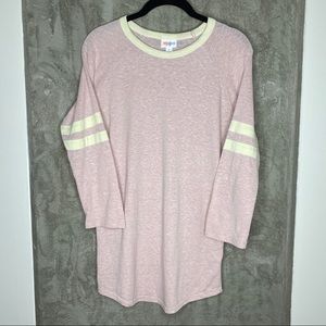 LuLaRoe | Blush Pink Ivory Jersey Sleeve Tee